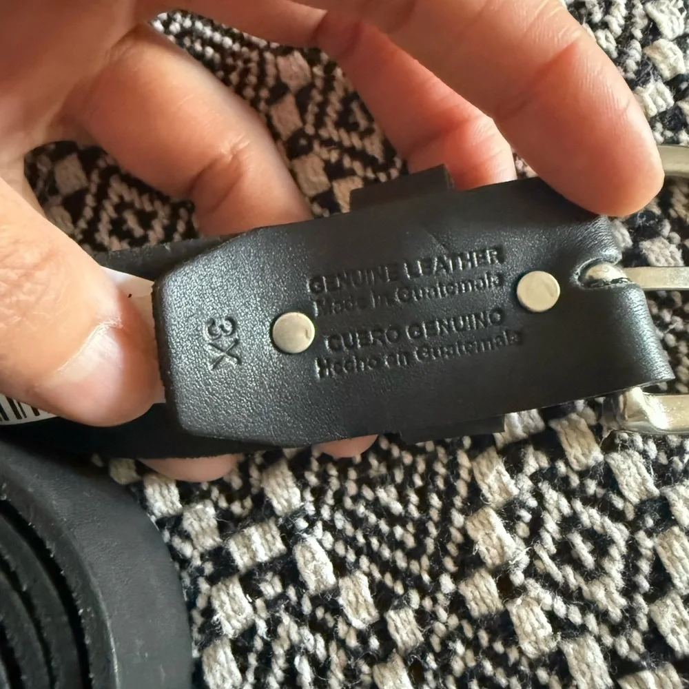 Ava & Viv Black Leather Belt 1” with Silver Hardware NWOT